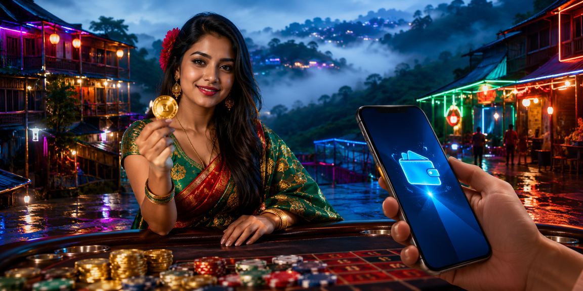 A mobile deposit scene on q777bet under neon lights in Bandarban